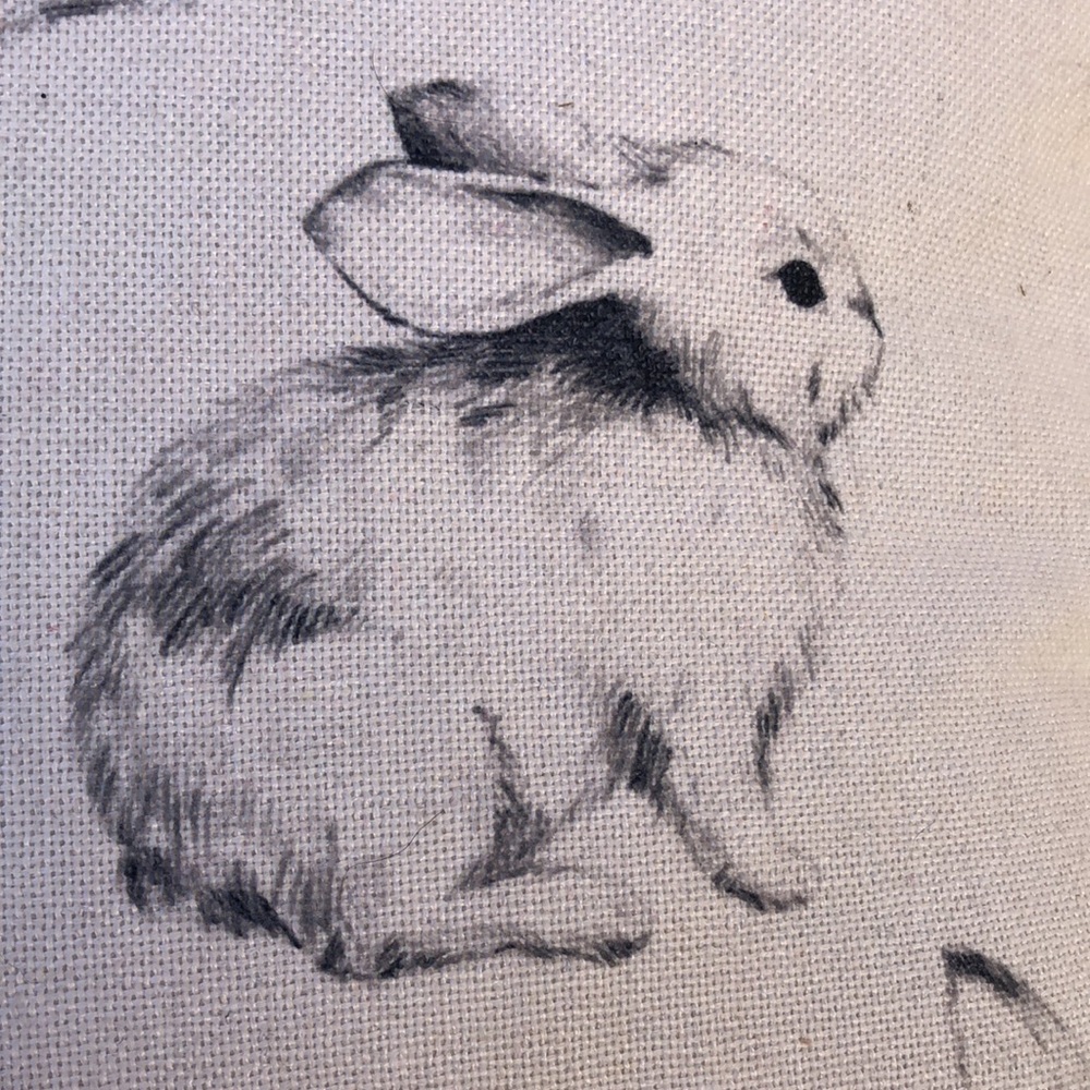 Charming Rabbit Print Throw Pillow - Picture 4 of 7